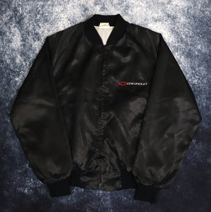 Vintage 80's Black Chevrolet Bomber Jacket | Large
