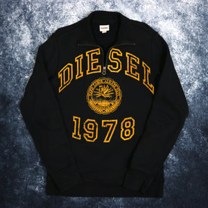 Vintage Black Diesel 1/4 Zip Sweatshirt | Medium