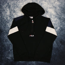 Load image into Gallery viewer, Vintage Black Fila 1/4 Zip Hoodie
