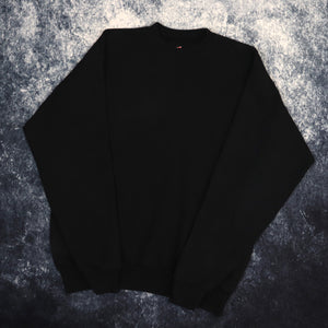 Vintage Black Hanes Blank Sweatshirt | Small