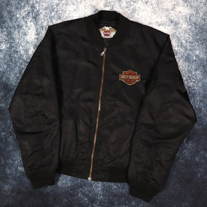 Vintage Black Harley Davidson Capistrano Bomber Jacket | XL