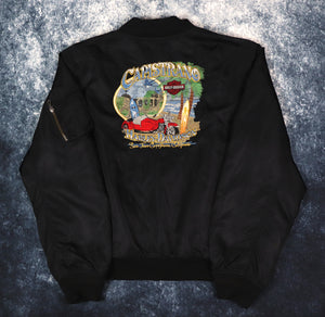 Vintage Black Harley Davidson Capistrano Bomber Jacket | XL