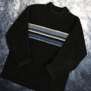 Vintage Black High Neck Sherpa Fleece Sweatshirt