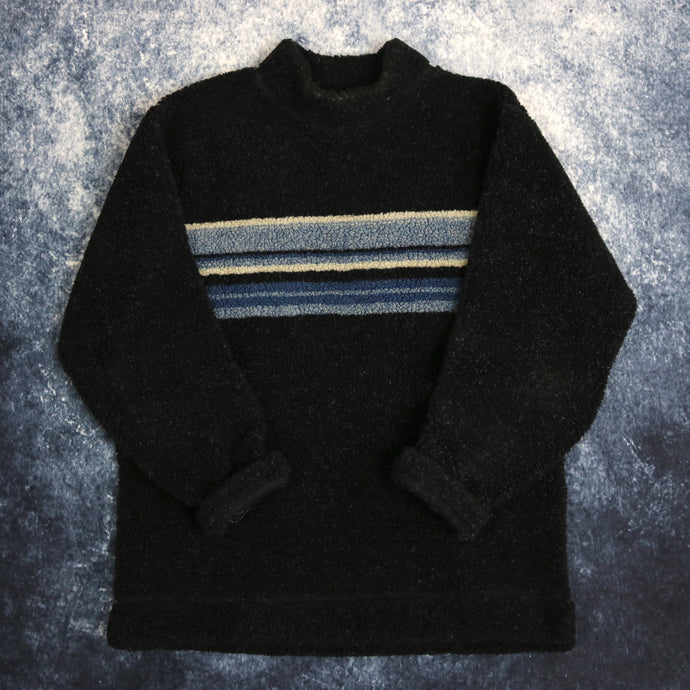 Vintage Black High Neck Sherpa Fleece Sweatshirt