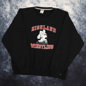Vintage Black Highland Wrestling Sweatshirt | Large