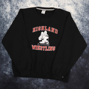 Vintage Black Highland Wrestling Sweatshirt | Large