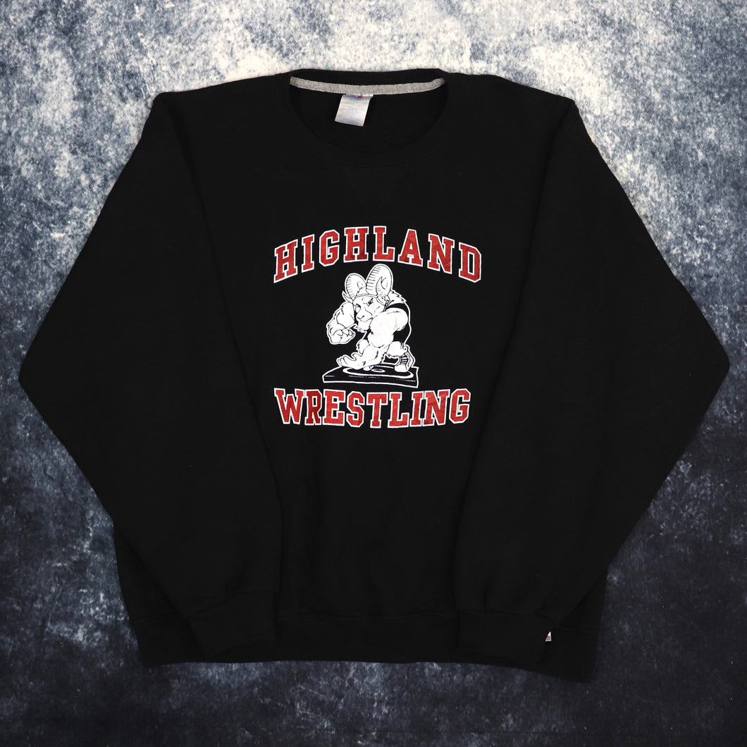 Vintage Black Highland Wrestling Sweatshirt | Large