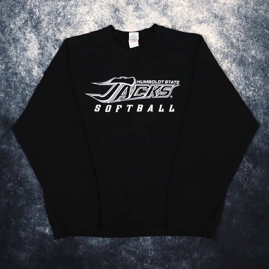 Vintage Black Humboldt State Jacks Softball Sweatshirt | XL