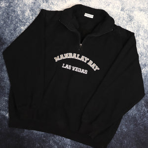Vintage Black Mandalay Bay Las Vegas 1/4 Zip Sweatshirt | Medium