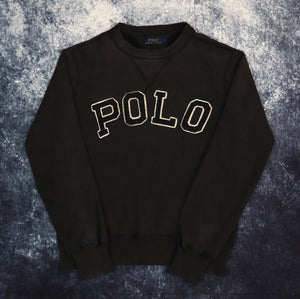 Vintage Black Polo Ralph Lauren Spell Out Sweatshirt | XS