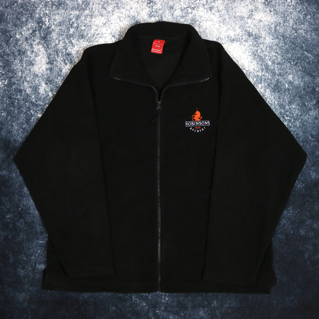 Vintage Black Robinsons Brewery Fleece Jacket