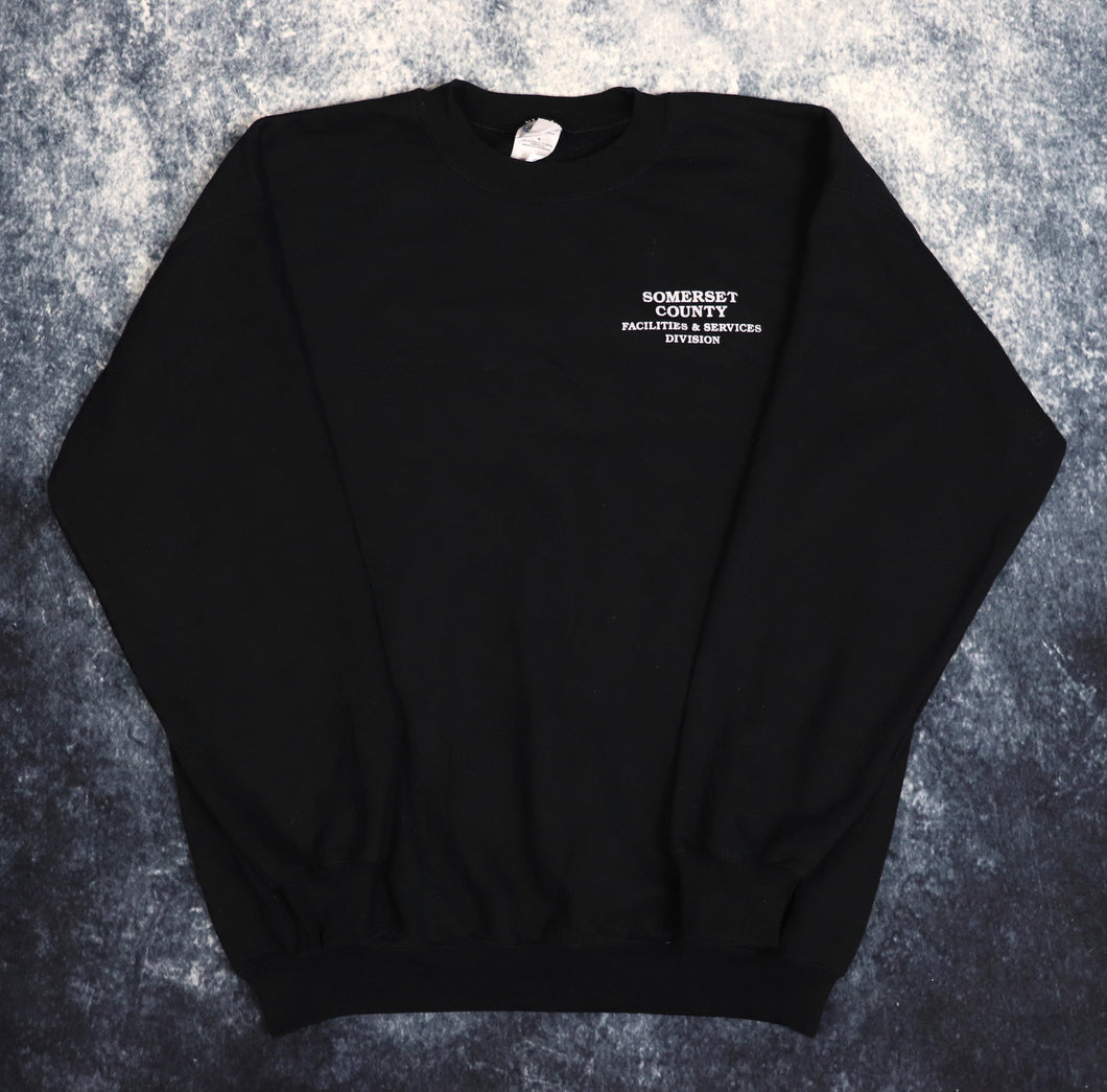 Vintage Black Somerset County Sweatshirt | Large