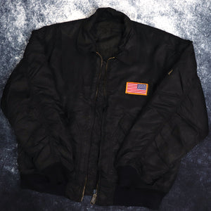 Vintage Black USA Bomber Jacket | XL