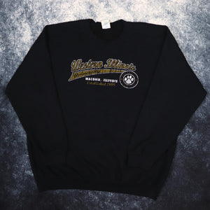 Vintage Black Western Illinois University Sweatshirt | 3XL