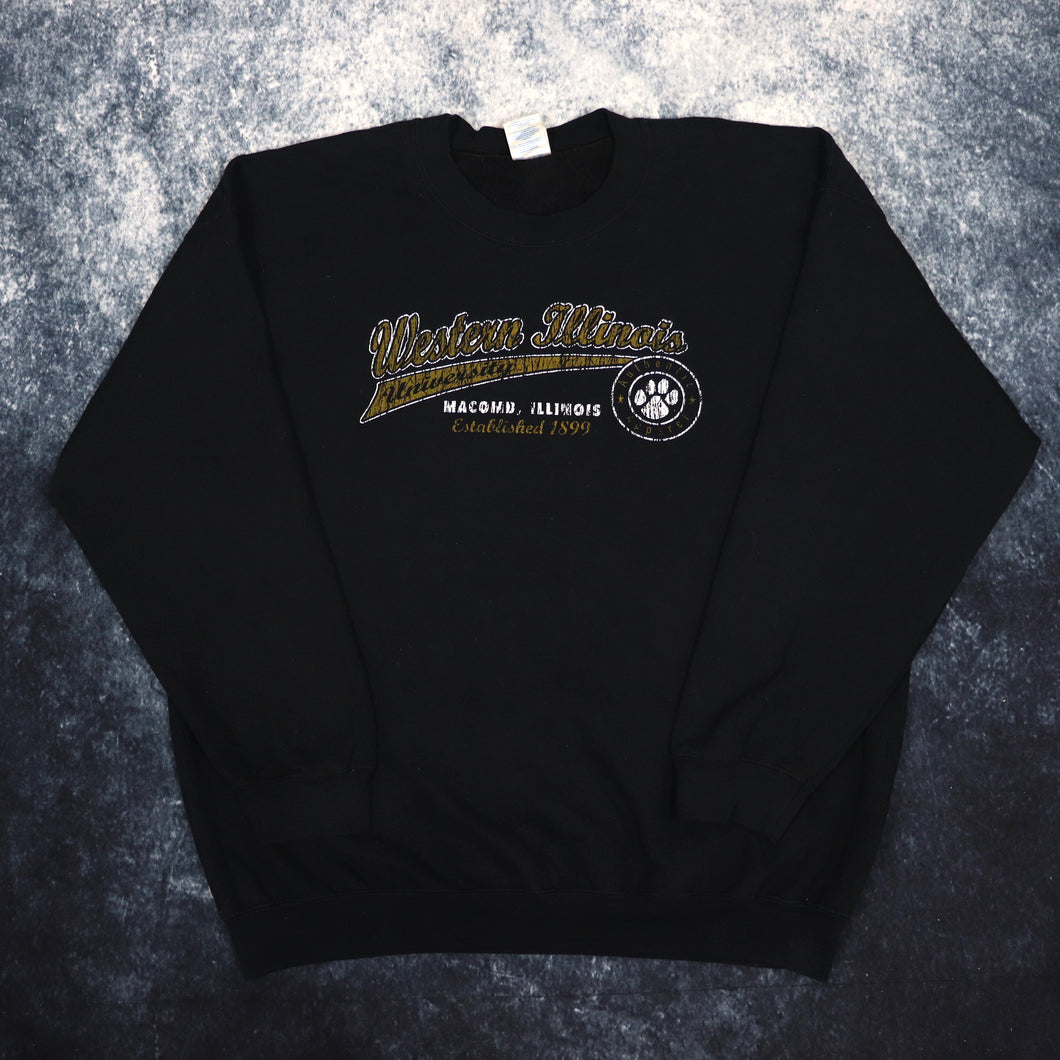 Vintage Black Western Illinois University Sweatshirt | 3XL