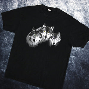 Vintage 90's Black Wolf T Shirt | Large