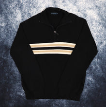 Load image into Gallery viewer, Vintage Black, Beige &amp; Cream Striped 1/4 Zip Jumper | Small
