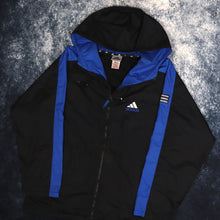 Load image into Gallery viewer, Vintage Black &amp; Blue Adidas Windbreaker Jacket | Large
