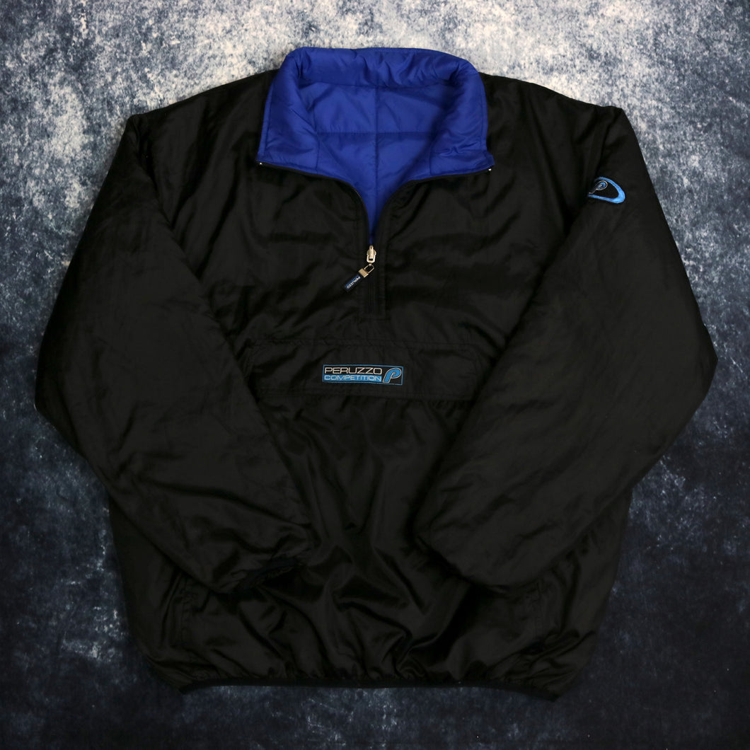 Vintage Black & Blue Peruzzo Competition Reversible 1/4 Zip Jacket