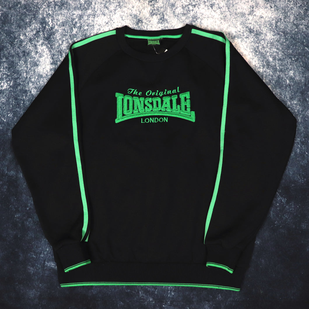 Vintage Black & Green Lonsdale Sweatshirt | XXL