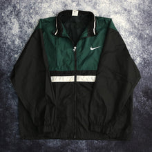 Load image into Gallery viewer, Vintage Black &amp; Green Nike Windbreaker Jacket
