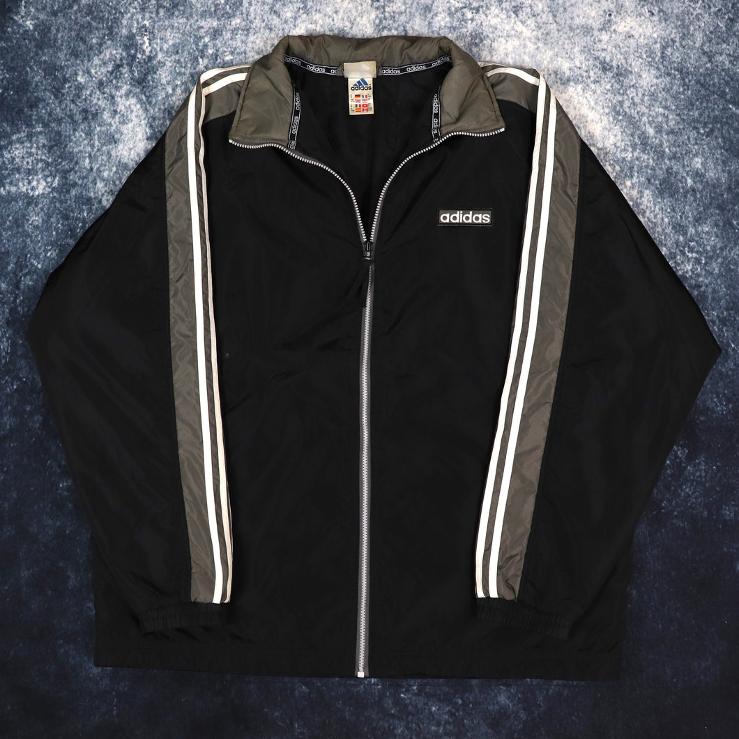 Vintage 90s Black & Grey Adidas Jacket | 4XL