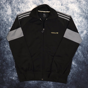 Vintage Black & Grey Adidas Trefoil Track Jacket | Small
