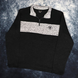 Vintage Black & Grey Canadian Wildlife 1/4 Zip Sweatshirt | XXL