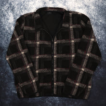 Load image into Gallery viewer, Vintage Black &amp; Grey Checkered Fleece Jacket | XL
