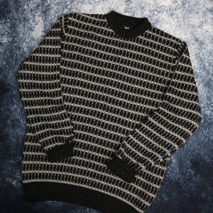 Vintage Black & Grey Checkered Jumper