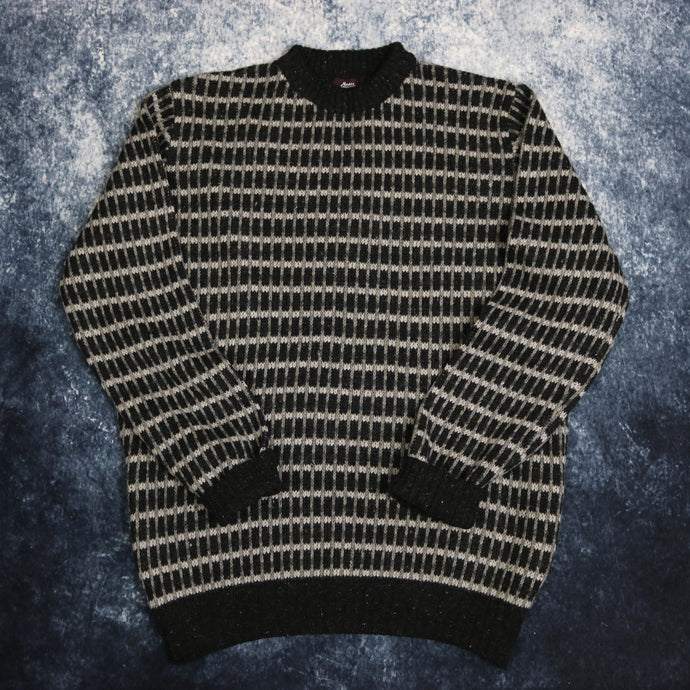 Vintage Black & Grey Checkered Jumper