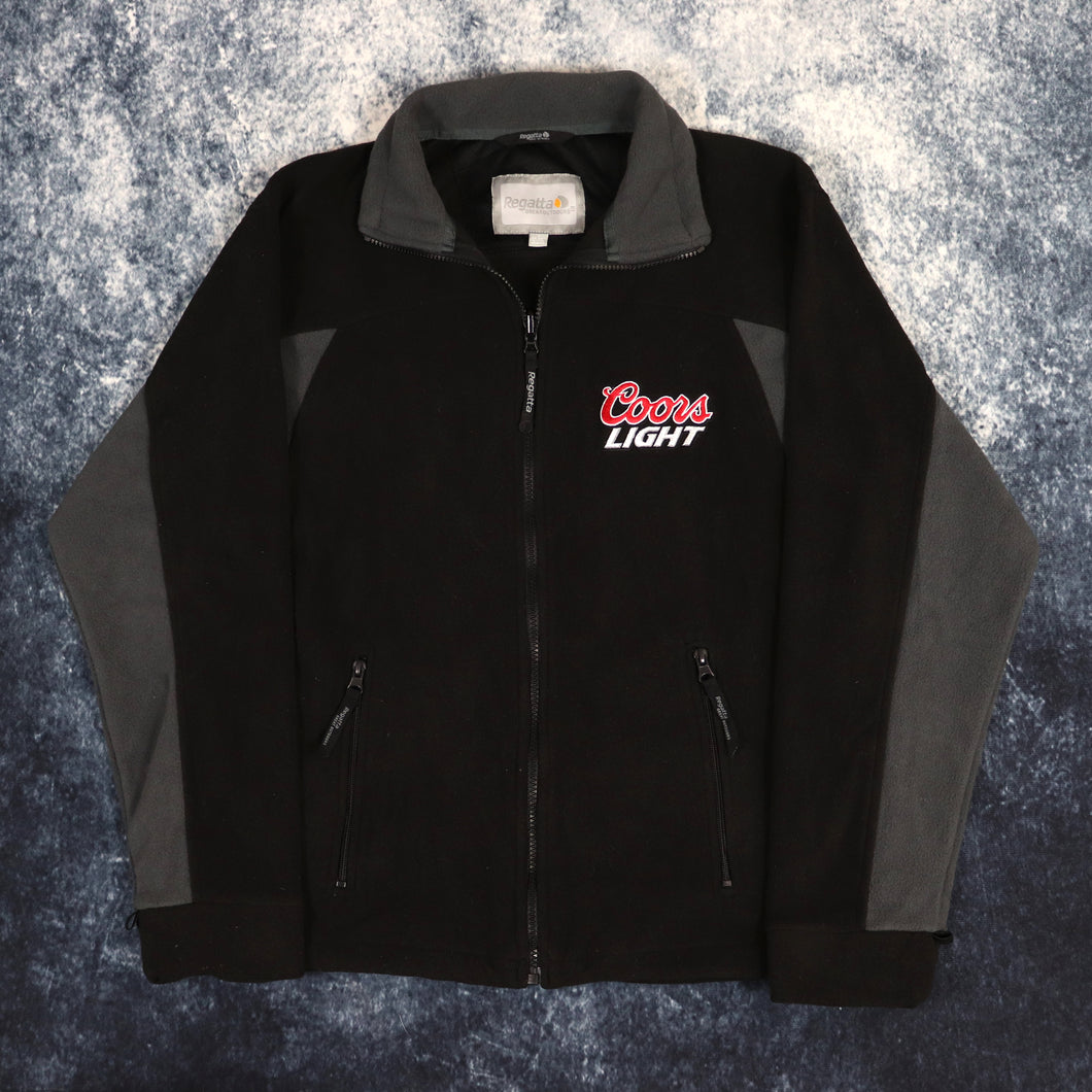 Vintage Black & Grey Coors Light Fleece Jacket | Small
