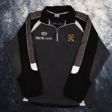 Load image into Gallery viewer, Vintage Black &amp; Grey Hull FC 1/4 Zip Fleece Sweatshirt | Large
