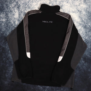 Vintage Black & Grey Hull FC 1/4 Zip Fleece Sweatshirt | Large