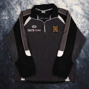 Vintage Black & Grey Hull FC 1/4 Zip Fleece Sweatshirt | Large