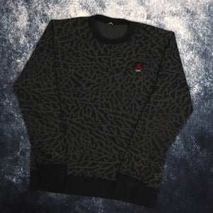 Vintage Black & Grey Leopard Print Jordan Flight Sweatshirt | Medium