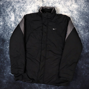 Vintage Black & Grey Nike Athletic 72 Quilted Jacket | Large