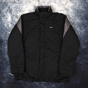 Vintage Black & Grey Nike Athletic 72 Quilted Jacket | Large