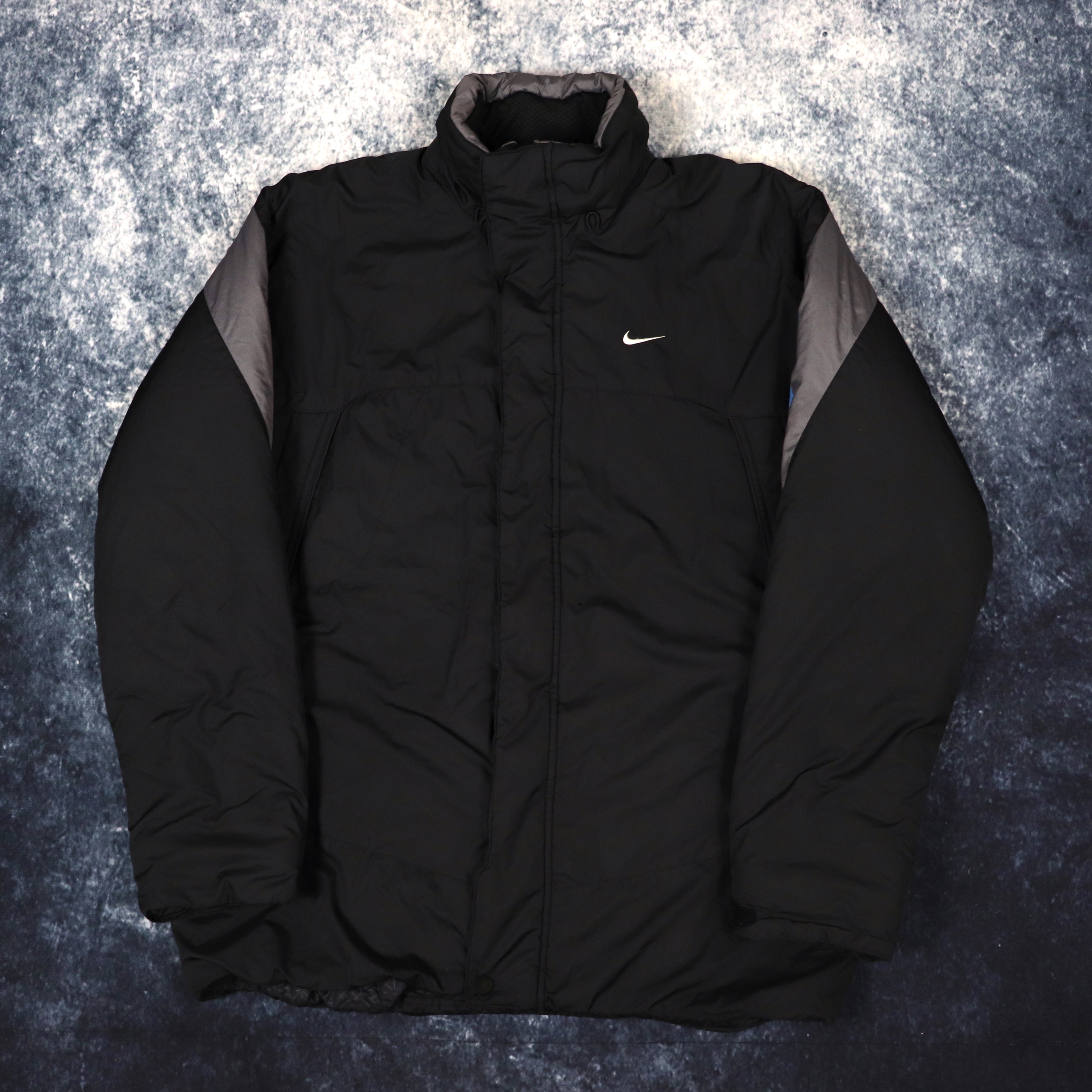 Vintage Black Grey Nike Athletic 72 Quilted Jacket Large ragkid