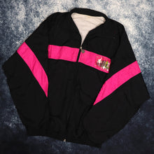 Load image into Gallery viewer, Vintage Black &amp; Pink Gazelle Windbreaker Jacket | Large
