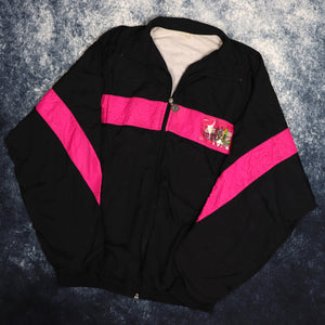 Vintage Black & Pink Gazelle Windbreaker Jacket | Large