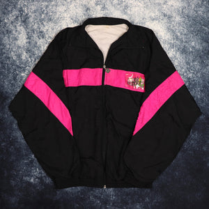 Vintage Black & Pink Gazelle Windbreaker Jacket | Large