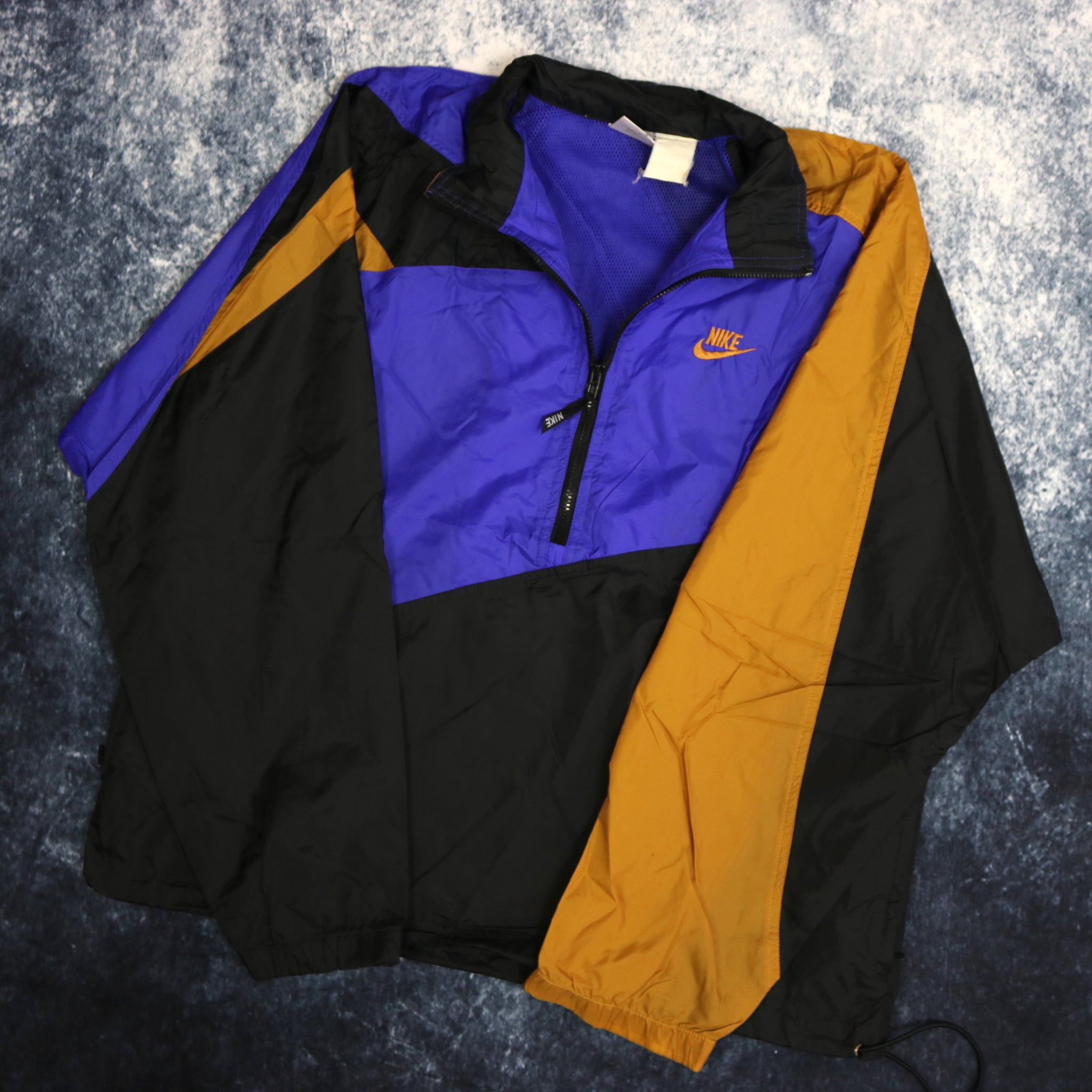 Vintage 90 s Black Purple Orange Nike Half Zip Windbreaker Jacket ragkid