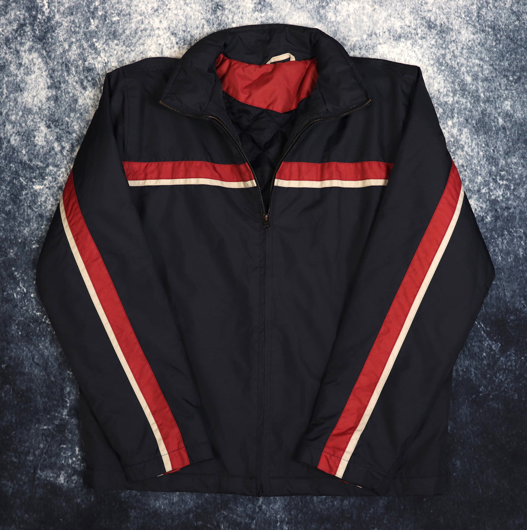Vintage Black & Red Motorbike Jacket | Large