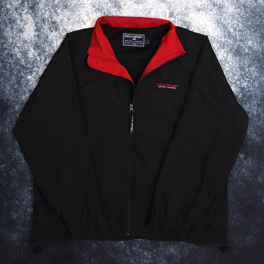 Vintage Black & Red Ralph Lauren Polo Sport Windbreaker Jacket | XL