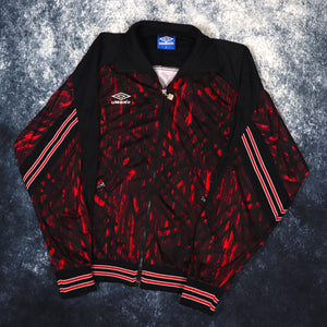 Vintage Black & Red Umbro Track Jacket | Medium