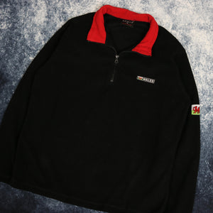 Vintage Black & Red Wales 1/4 Zip Fleece Sweatshirt