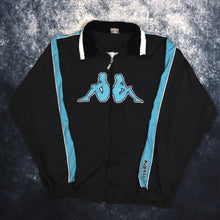 Load image into Gallery viewer, Vintage Black &amp; Turquoise Kappa Windbreaker Jacket | Large
