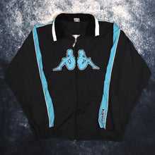 Load image into Gallery viewer, Vintage Black &amp; Turquoise Kappa Windbreaker Jacket | Large
