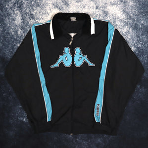 Vintage Black & Turquoise Kappa Windbreaker Jacket | Large